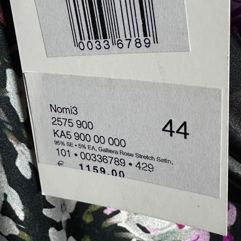 Talbot Runhof Silk Floral Cocktail Dress Black Pink Women’s EU 44 - Picture 5 of 11